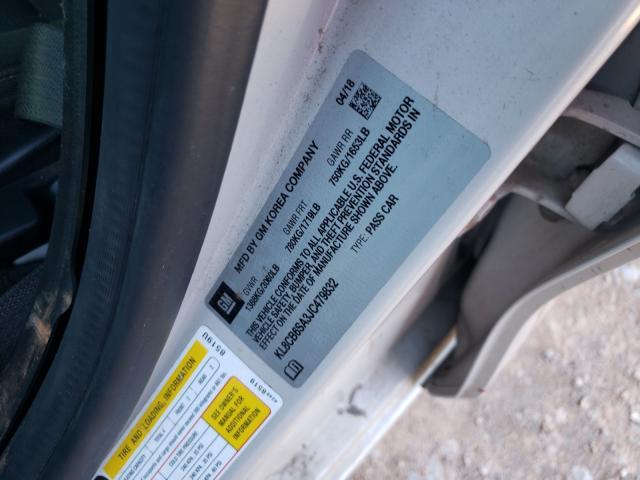 Photo 10 from auction – 2018 CHEVROLET SPARK LS with VIN KL8CB6SA3JC479832