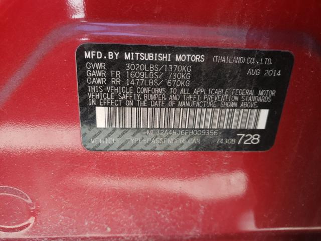 Photo 10 from auction – 2015 MITSUBISHI MIRAGE ES with VIN ML32A4HJ6FH009356