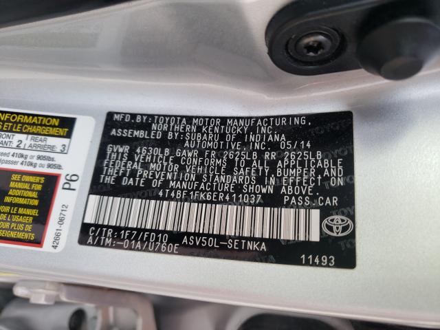 Photo 10 from auction – 2014 TOYOTA CAMRY L with VIN 4T4BF1FK6ER411037