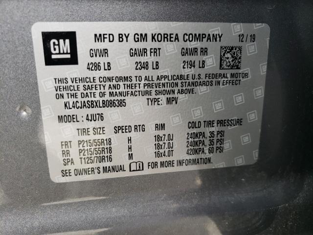 Photo 10 from auction – 2020 BUICK ENCORE PRE with VIN KL4CJASBXLB086385