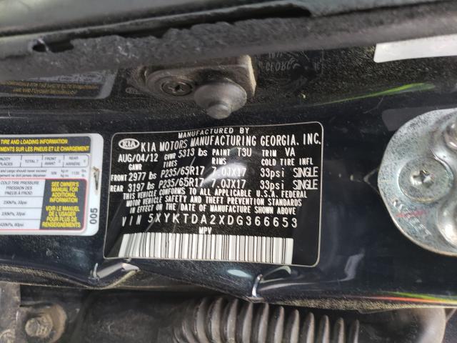Photo 10 from auction – 2013 KIA SORENTO LX with VIN 5XYKTDA2XDG366653