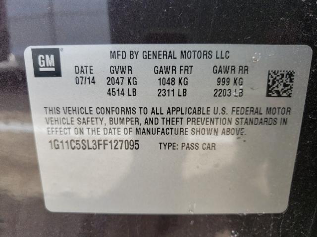 Photo 10 from auction – 2015 CHEVROLET MALIBU 1LT with VIN 1G11C5SL3FF127095