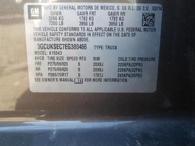 Photo 10 from auction – 2014 CHEVROLET SILVERADO with VIN 3GCUKSEC7EG380466