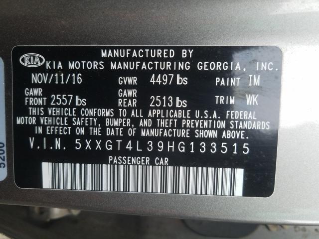 Photo 10 from auction – 2017 KIA OPTIMA LX with VIN 5XXGT4L39HG133515