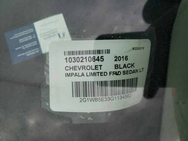 Photo 10 from auction – 2016 CHEVROLET IMPALA LIM with VIN 2G1WB5E33G1134562