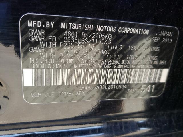 Photo 10 from auction – 2020 MITSUBISHI OUTLANDER with VIN JA4AD3A33LZ010504