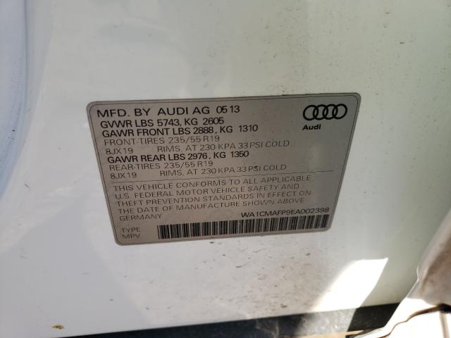 Photo 10 from auction – 2014 AUDI Q5 TDI PRE with VIN WA1CMAFP9EA002398