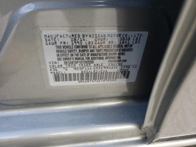 Photo 10 from auction – 2014 NISSAN SENTRA S with VIN 3N1AB7AP1EY292020