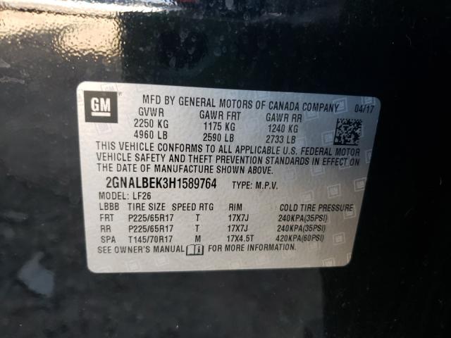 Photo 10 from auction – 2017 CHEVROLET EQUINOX LS with VIN 2GNALBEK3H1589764