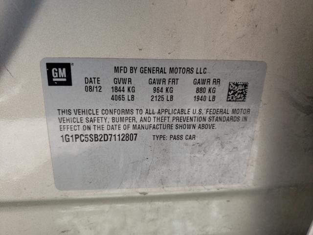 Photo 10 from auction – 2013 CHEVROLET CRUZE LT with VIN 1G1PC5SB2D7112807