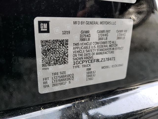 Photo 10 from auction – 2020 CHEVROLET SILVERADO with VIN 1GCPYCEF8LZ178471