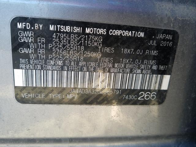 Photo 10 from auction – 2016 MITSUBISHI OUTLANDER with VIN JA4AD3A32GZ065791
