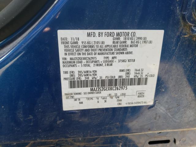 Photo 10 from auction – 2019 FORD ECOSPORT S with VIN MAJ3S2GEXKC262975