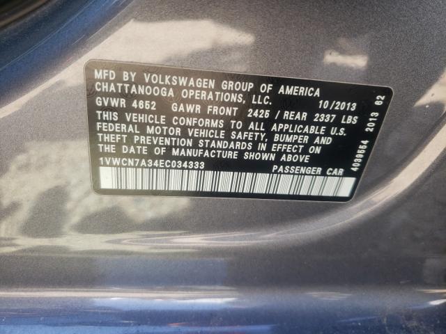 Photo 10 from auction – 2014 VOLKSWAGEN PASSAT SEL with VIN 1VWCN7A34EC034333