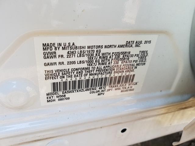Photo 10 from auction – 2015 MITSUBISHI OUTLANDER with VIN 4A4AR4AW5FE047842