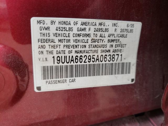 Photo 10 from auction – 2005 ACURA TL with VIN 19UUA66295A063871