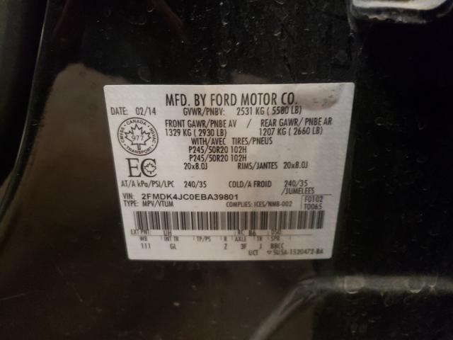 Photo 10 from auction – 2014 FORD EDGE SEL with VIN 2FMDK4JC0EBA39801