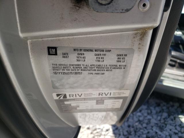 Photo 10 from auction – 2007 CHEVROLET CORVETTE with VIN 1G1YY25U375139757