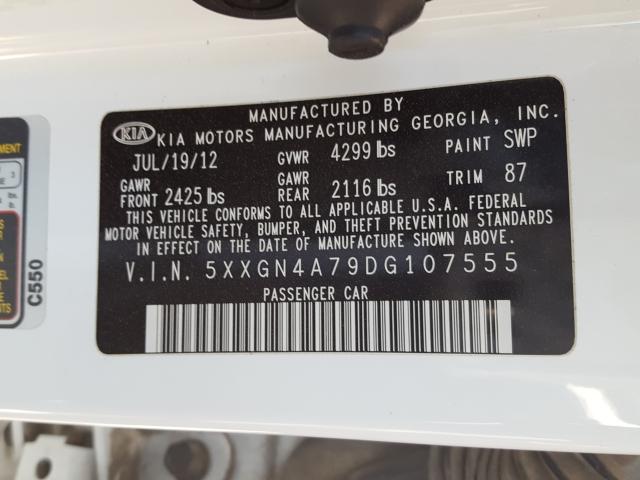 Photo 10 from auction – 2013 KIA OPTIMA EX with VIN 5XXGN4A79DG107555
