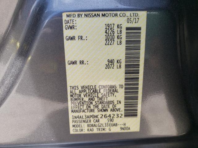 Photo 10 from auction – 2017 NISSAN ALTIMA 2.5 with VIN 1N4AL3AP0HC264232