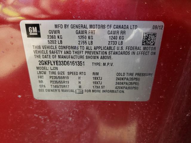 Photo 10 from auction – 2013 GMC TERRAIN DE with VIN 2GKFLYE33D6161351