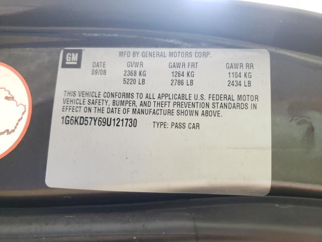 Photo 10 from auction – 2009 CADILLAC DTS with VIN 1G6KD57Y69U121730