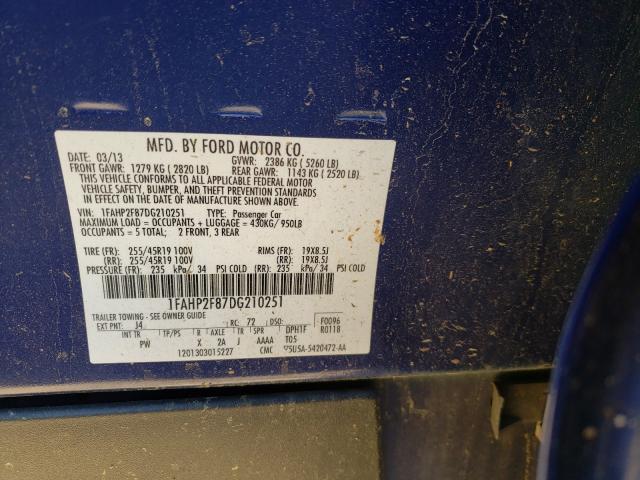 Photo 10 from auction – 2013 FORD TAURUS LIM with VIN 1FAHP2F87DG210251