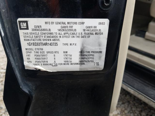Photo 10 from auction – 2004 CADILLAC ESCALADE L with VIN 1GYEC63T94R143725