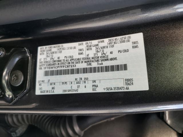 Photo 10 from auction – 2015 FORD F150 SUPER with VIN 1FTEW1CP7FFC87233