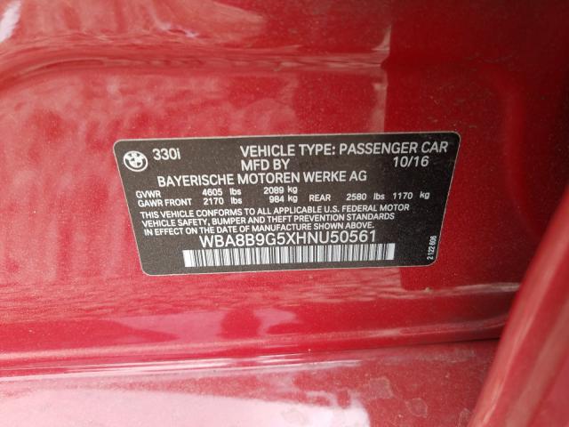 Photo 10 from auction – 2017 BMW 330 I with VIN WBA8B9G5XHNU50561