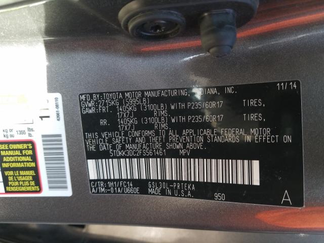 Photo 10 from auction – 2015 TOYOTA SIENNA LE with VIN 5TDKK3DC2FS561461