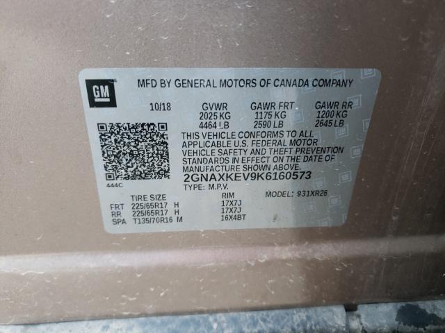 Photo 10 from auction – 2019 CHEVROLET EQUINOX LT with VIN 2GNAXKEV9K6160573