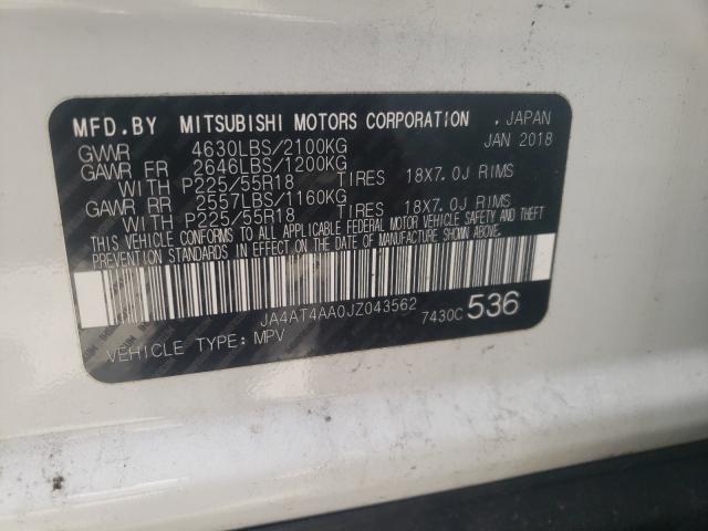 Photo 10 from auction – 2018 MITSUBISHI ECLIPSE CR with VIN JA4AT4AA0JZ043562