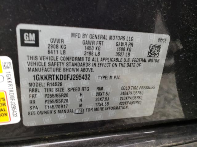 Photo 10 from auction – 2015 GMC ACADIA DEN with VIN 1GKKRTKD0FJ295432