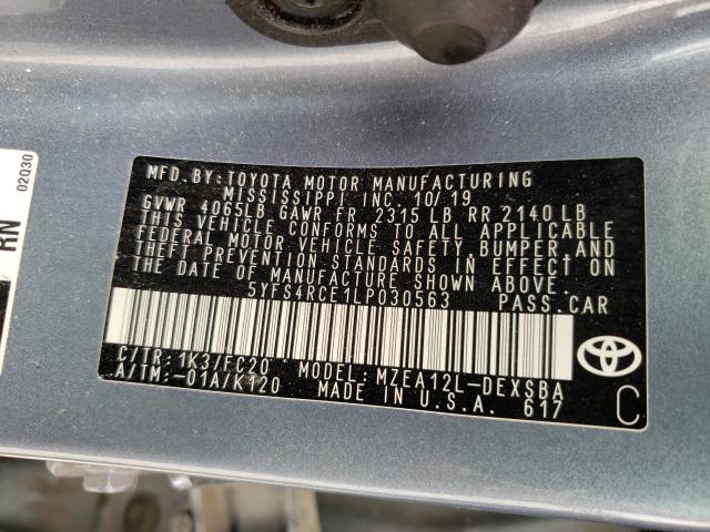 Photo 10 from auction – 2020 TOYOTA COROLLA SE with VIN 5YFS4RCE1LP030563
