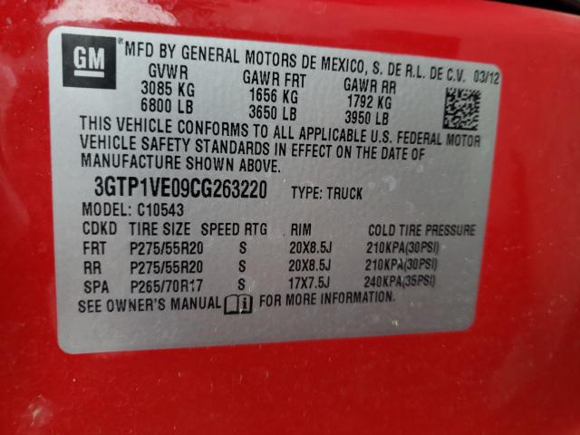 Photo 10 from auction – 2012 GMC SIERRA C15 with VIN 3GTP1VE09CG263220