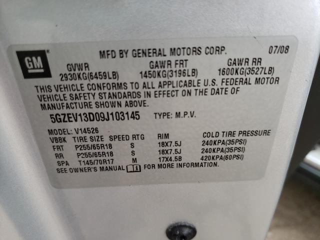 Photo 10 from auction – 2009 SATURN OUTLOOK XE with VIN 5GZEV13D09J103145
