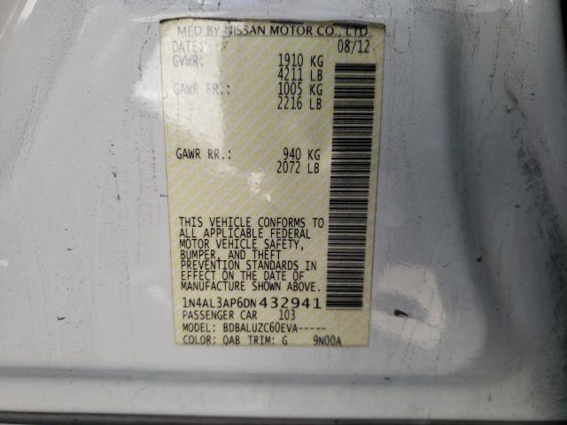 Photo 10 from auction – 2013 NISSAN ALTIMA 2.5 with VIN 1N4AL3AP6DN432941