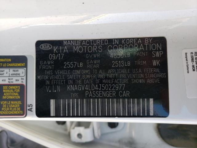 Photo 10 from auction – 2018 KIA OPTIMA PLU with VIN KNAGV4LD4J5022977