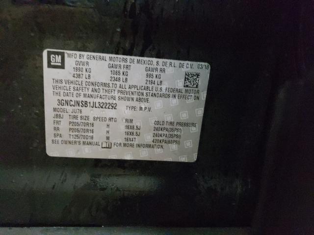 Photo 10 from auction – 2018 CHEVROLET TRAX LS with VIN 3GNCJNSB1JL322292