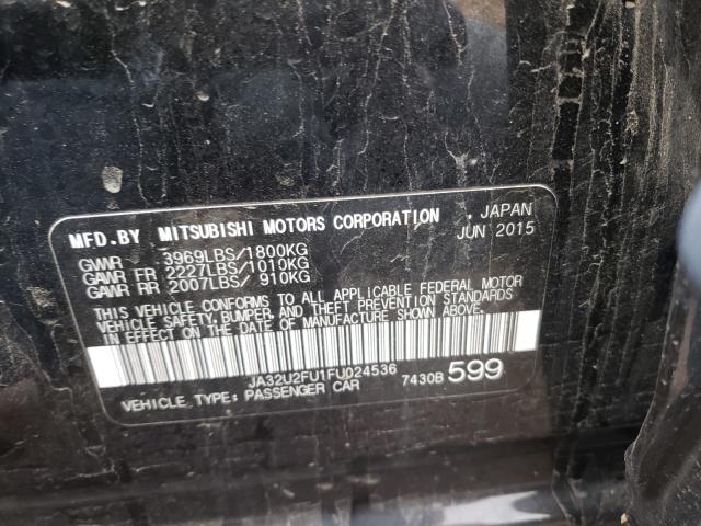 Photo 10 from auction – 2015 MITSUBISHI LANCER ES with VIN JA32U2FU1FU024536
