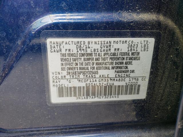 Photo 10 from auction – 2016 NISSAN SENTRA S with VIN 3N1AB7AP9GY325445