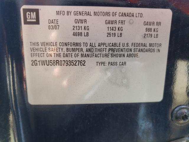 Photo 10 from auction – 2007 CHEVROLET IMPALA LTZ with VIN 2G1WU58R079352762
