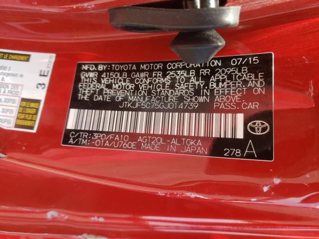 Photo 10 from auction – 2016 TOYOTA SCION TC with VIN JTKJF5C75GJ014739