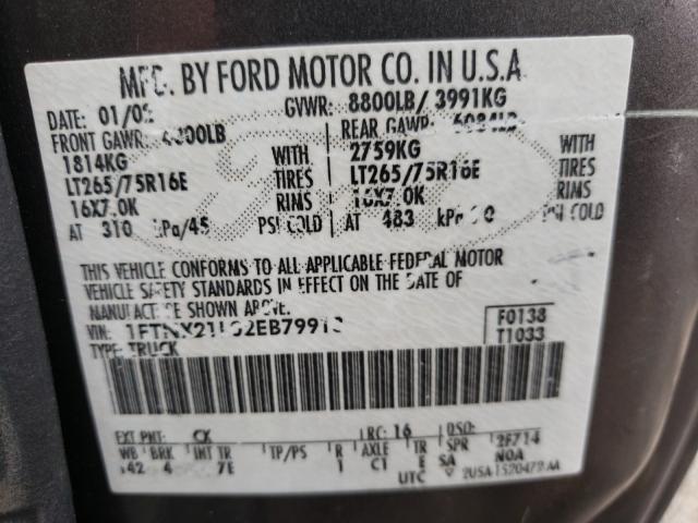 Photo 10 from auction – 2002 FORD F250 SUPER with VIN 1FTNX21L02EB79913