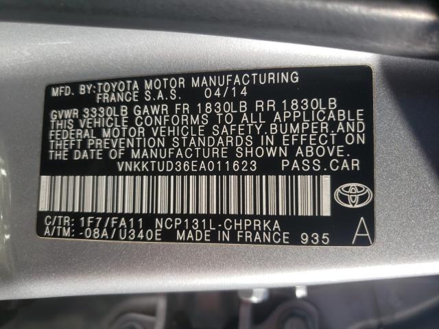 Photo 10 from auction – 2014 TOYOTA YARIS with VIN VNKKTUD36EA011623