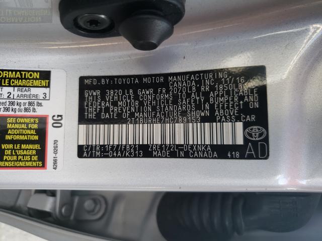 Photo 10 from auction – 2017 TOYOTA COROLLA L with VIN 2T1BURHE7HC789153