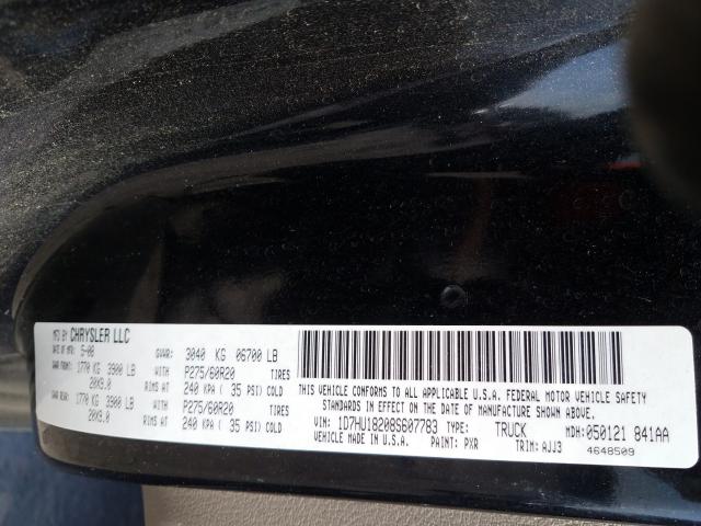 Photo 10 from auction – 2008 DODGE RAM 1500 S with VIN 1D7HU18208S607783