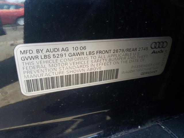 Photo 10 from auction – 2007 AUDI A6 3.2 QUA with VIN WAUDH74F47N067566