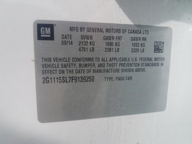 Photo 10 from auction – 2015 CHEVROLET IMPALA LT with VIN 2G1115SL7F9139250